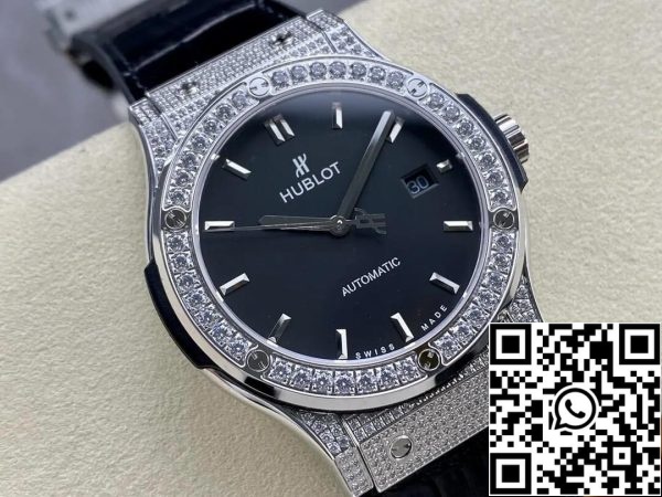 Hublot Classic Fusion 542 NX 1171 LR 1704 42MM 1 1 Best Edition HB Factory Diamond Bezel US Replica Óra 6811 Hublot Classic Fusion 542.NX.1171.LR.1704 42MM 1:1 Best Edition HB Factory Diamond Bezel