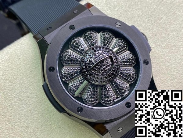 Hublot Classic Fusion Takashi Murakami 507 CX 9000 RX TAK21 1:1 Best Edition Sunflower Black Dial US Replica Watch 2577 Hublot Classic Fusion Takashi Murakami 507.CX.9000.RX.TAK21 1:1 Best Edition Sunflower Black Dial