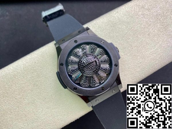 Hublot Classic Fusion Takashi Murakami 507 CX 9000 RX TAK21 1 1 Best Edition Sunflower Black Dial US Replica Watch 9048 Hublot Classic Fusion Takashi Murakami 507.CX.9000.RX.TAK21 1:1 Best Edition Sunflower Black Dial