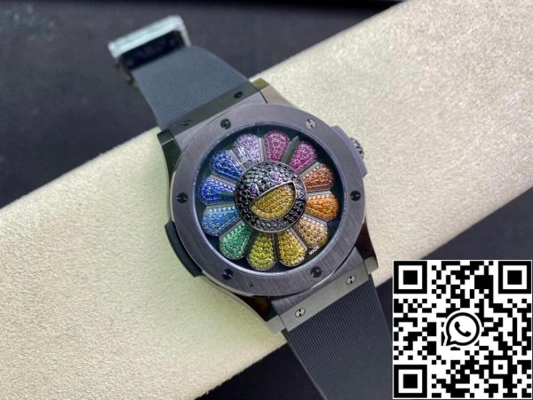 Hublot Classic Fusion Takashi Murakami 507 CX 9000 RX TAK21 1:1 Best Edition Sunflower Color Dial US Replica Watch 6846 Hublot Classic Fusion Takashi Murakami 507.CX.9000.RX.TAK21 1:1 Best Edition Sunflower Color Dial