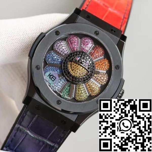 Hublot Classic Fusion Takashi Murakami 507 CX 9000 RX TAK21 1:1 Best Edition Sunflower Colored Diamond Dial US Replica Watch 3982 Hublot Classic Fusion Takashi Murakami 507.CX.9000.RX.TAK21 1:1 Best Edition Sunflower Colored Diamond Dial