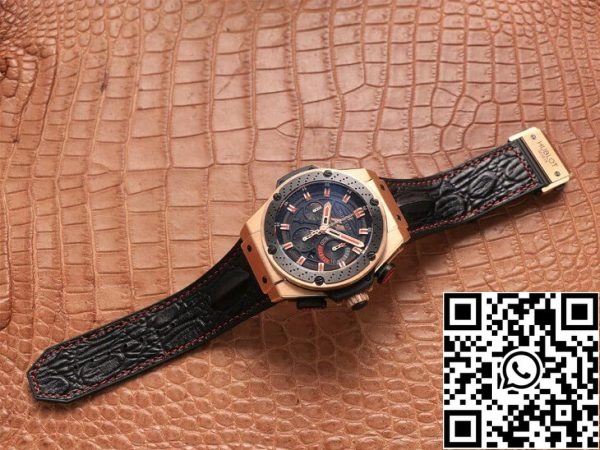 Hublot King Power Ferrari F1 1 1 Best Edition V6 Εργοστάσιο Μαύρο Dial Rose Gold ΗΠΑ Replica ρολόι 6831 Hublot King Power Ferrari F1 1: 1 Best Edition V6 Εργοστάσιο Μαύρο Dial Rose Gold