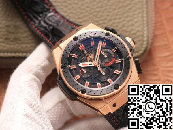 Hublot King Power Ferrari F1 1 1 Best Edition V6 Factory Black Dial Rose Gold US Réplica Relógio 7604 Hublot King Power Ferrari F1 1:1 Best Edition V6 Factory Black Dial Rose Gold