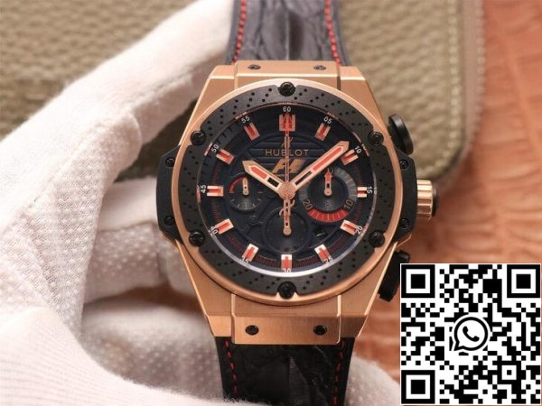 Hublot King Power Ferrari F1 1 1 Best Edition V6 Factory Schwarzes Zifferblatt Rose Gold US Replica Uhr 9391 Hublot King Power Ferrari F1 1:1 Best Edition V6 Factory Schwarzes Zifferblatt Rose Gold