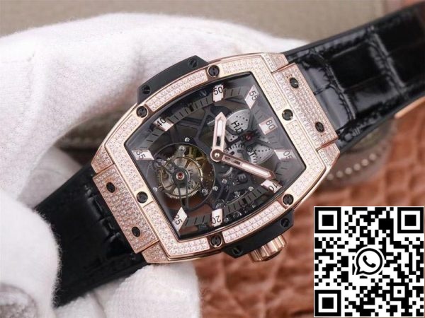 Hublot Masterpiece Tourbillon 906 OX 0123 VR AES13 1 1 Best Edition JB Factory Rose Gold Diamond Swiss HUB 9006 US Replica Uhr 6718 Hublot Masterpiece Tourbillon 906.OX.0123.VR.AES13 1:1 Best Edition JB Factory Rose Gold Diamond Swiss HUB 9006