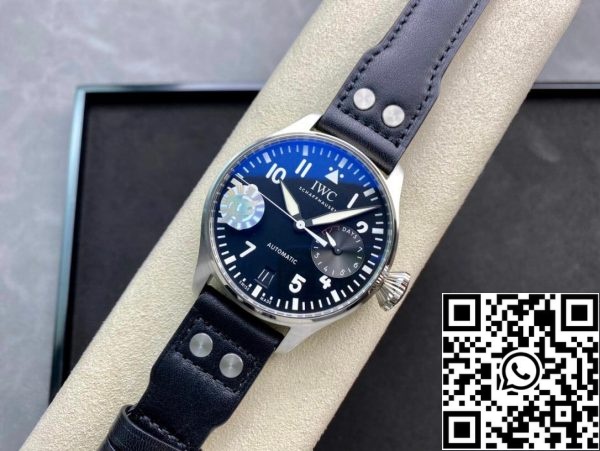 IWC Pilot 46MM 1 1 Best Edition ZF Factory ruostumattomasta teräksestä musta soittaa Yhdysvaltain Replica katsella 8918 IWC Pilot 46MM 1:1 Best Edition ZF Factory ruostumattomasta teräksestä musta soittaa