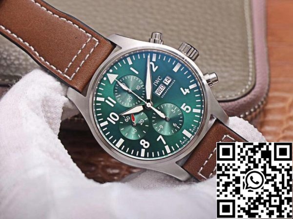 IWC Pilot Chronograph IW377726 1 1 Best Edition ZF Factory Green Dial Swiss ETA7750 US Replica Watch 455 IWC Pilot Chronograph IW377726 1:1 Best Edition ZF Factory Green Dial Swiss ETA7750