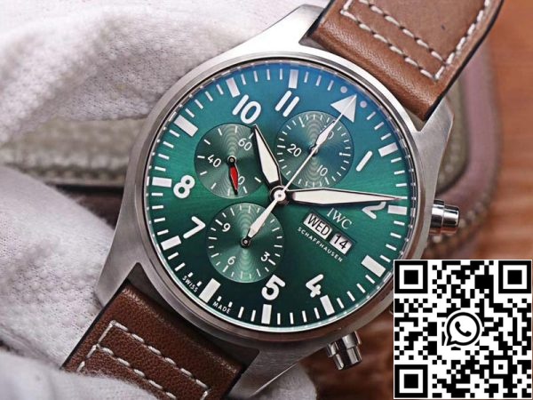 IWC Pilot Chronograph IW377726 1 1 Migliore edizione ZF Factory quadrante verde svizzero ETA7750 Replica Orologio 6579 IWC Pilot Chronograph IW377726 1:1 Migliore edizione ZF Factory quadrante verde svizzero ETA7750