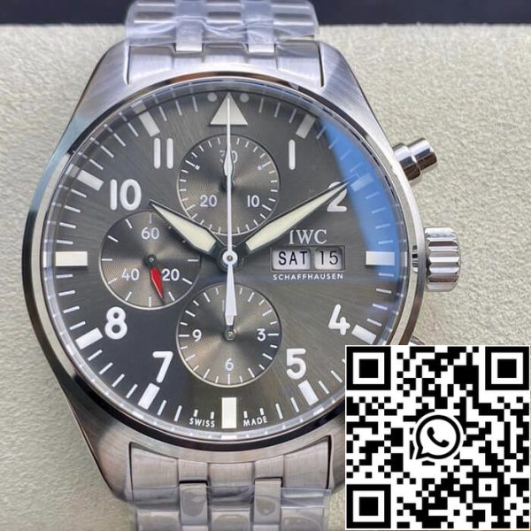 IWC Pilot IW377719 1 1 Best Edition ZF Factory Серый Циферблат Реплика США Часы 7697 IWC Pilot IW377719 1:1 Best Edition ZF Factory Серый Циферблат