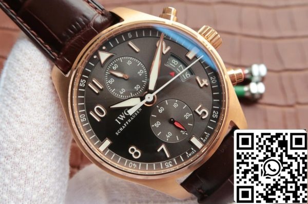 IWC Pilot IW387802 1 1 Най-доброто издание ZF фабрика розово злато тъмно сив циферблат САЩ реплика часовник 7174 IWC Pilot IW387802 1: 1 Най-доброто издание ZF фабрика розово злато тъмно сив циферблат