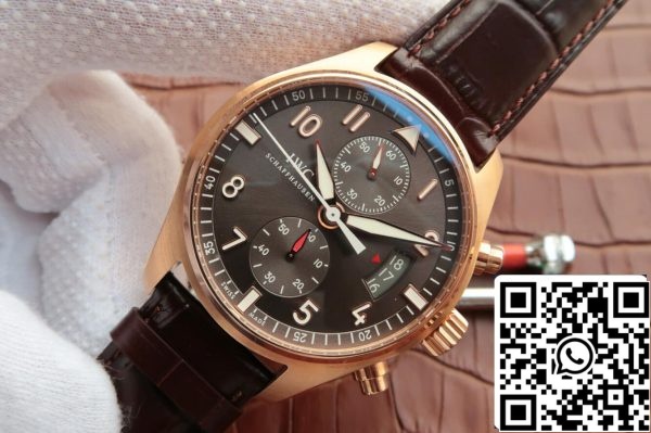 IWC Pilot IW387802 1 1 Best Edition ZF Factory Rose Gold Tumma harmaa Dial Yhdysvaltain Replica katsella 8653 IWC Pilot IW387802 1: 1 Best Edition ZF Factory Rose Gold Tumma harmaa Dial