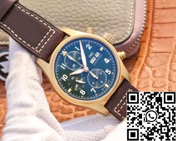 IWC Pilot IW387902 Spitfire Chronograph ZF Factory 1 1 Best Edition Bronze Case Swiss ETA7750 US Replica Klocka 788 IWC Pilot IW387902 Spitfire Chronograph ZF Factory 1:1 Best Edition Bronze Case Swiss ETA7750