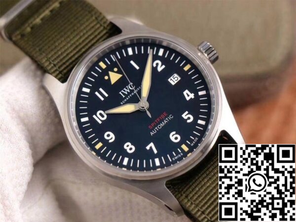 IWC Pilot Spitfire IW326801 1 1 Melhor Edição MKS Factory Preto Mostrador Suíço ETA9015 US Réplica Relógio 5659 IWC Pilot Spitfire IW326801 1:1 Melhor Edição MKS Factory Preto Mostrador Suíço ETA9015