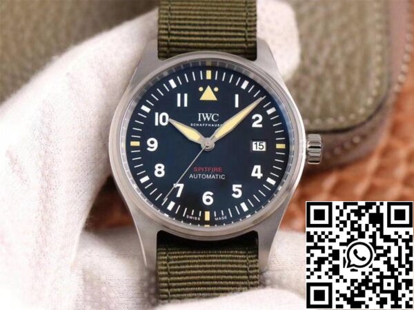 IWC Pilot Spitfire IW326801 1 1 Melhor Edição MKS Factory Mostrador Preto Suíço ETA9015 US Réplica Relógio 6000 IWC Pilot Spitfire IW326801 1:1 Melhor Edição MKS Factory Mostrador Preto Suíço ETA9015