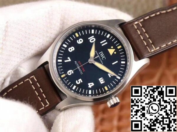 IWC Pilot Spitfire IW326803 1 1 Лучшее издание MKS завода черный циферблат швейцарский ETA9015 США Реплика Смотреть 53 IWC Pilot Spitfire IW326803 1:1 Лучшее издание MKS завода черный циферблат швейцарский ETA9015