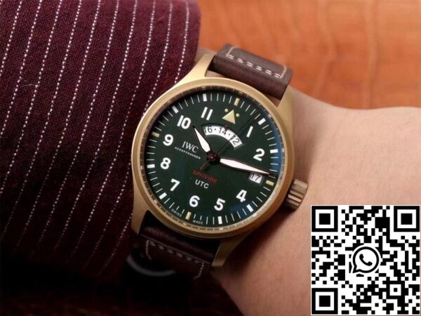 IWC Pilot Spitfire IW327101 1 1 Best Edition ZF Factory Green Dial Swiss ETA82710 US Replique Montres 1190 IWC Pilot Spitfire IW327101 1:1 Best Edition ZF Factory Green Dial Swiss ETA82710