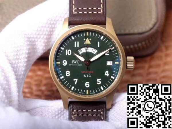 IWC Pilot Spitfire IW327101 1 1 Best Edition ZF Factory Green Dial Zwitserse ETA82710 US Replica Watch 1935 IWC Pilot Spitfire IW327101 1 1 Best Edition ZF Factory Green Dial Zwitserse ETA82710