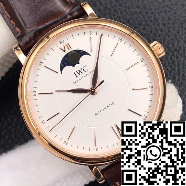 IWC Portofino Moon Phase IW459401 1 1 Best Edition MKS Factory Rose Gold White Dial US Replica Watch 5510 IWC Portofino Moon Phase IW459401 1:1 Best Edition MKS Factory Rose Gold White Dial