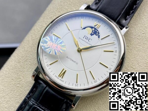 IWC Portofino Moon Phase IW459401 1 1 Best Edition MKS Factory White Dial US Replica Klocka 5755 IWC Portofino Moon Phase IW459401 1:1 Best Edition MKS Factory White Dial