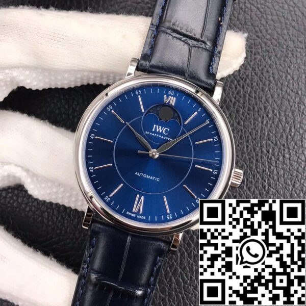 IWC Portofino лунна фаза IW459402 1 1 Най-доброто издание MKS Factory Blue Dial САЩ реплика часовник 9579 IWC Portofino лунна фаза IW459402 1: 1 Най-доброто издание MKS Factory Blue Dial