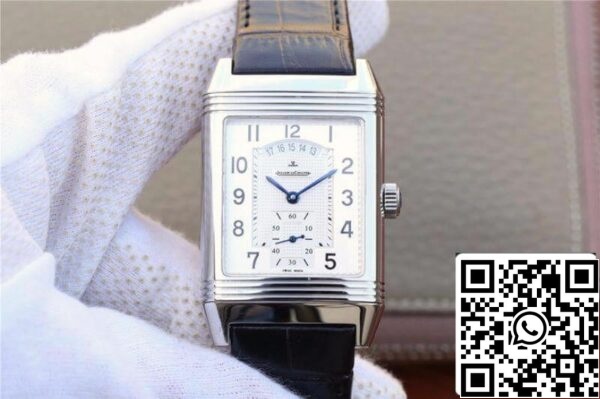 Jaeger LeCoultre Grande Reverso Duo 3742421 Mechanical Watches 1 1 Best Edition Swiss ETA986 Silver Dial Black Leather Strap US Replica Watch 2542 Jaeger-LeCoultre Grande Reverso Duo 3742421 Mechanical Watches 1:1 Best Edition Swiss ETA986 Silver Dial Black Leather Strap