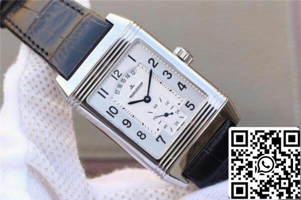 Jaeger LeCoultre Grande Reverso Duo 3742421 Mechanical Watches 1 1 Best Edition Swiss ETA986 Silver Dial Black Leather Strap US Replica Watch 4763 Jaeger-LeCoultre Grande Reverso Duo 3742421 Mechanical Watches 1:1 Best Edition Swiss ETA986 Silver Dial Black Leather Strap