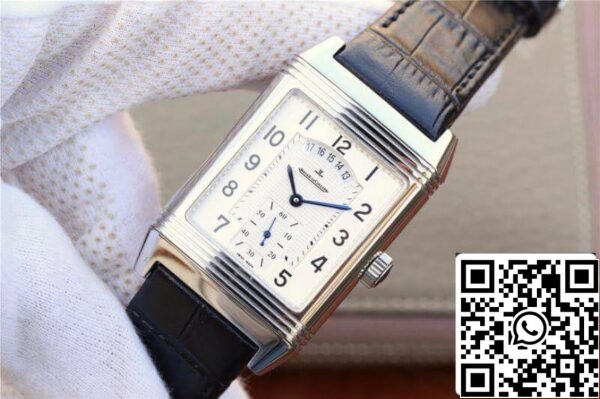 Jaeger LeCoultre Grande Reverso Duo 3742421 Mekaaniset kellot 1 1 Paras painos Sveitsin ETA986 hopeinen soittaa musta nahkahihna US Replica Watch 7871 Jaeger-LeCoultre Grande Reverso Duo 3742421 Mekaaniset kellot 1:1 Paras painos Sveitsin ETA986 hopeinen soittaa musta nahkahihna