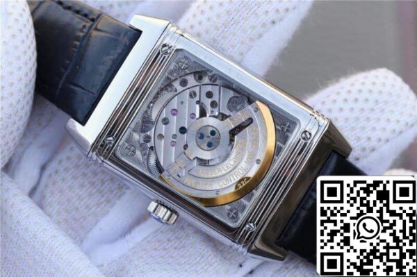 Jaeger LeCoultre Grande Reverso Duo 3742421 Mechanical Watches 1 1 Best Edition Swiss ETA986 Silver Dial Black Leather Strap US Replica Watch 8776 Jaeger-LeCoultre Grande Reverso Duo 3742421 Mechanical Watches 1:1 Best Edition Swiss ETA986 Silver Dial Black Leather Strap