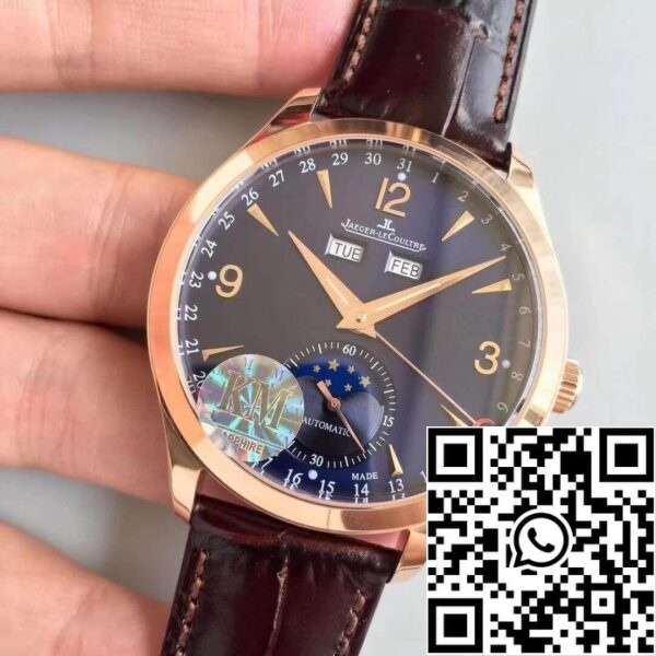 Jaeger LeCoultre Master Calendar 1552520 KM Factory 1 1 Лучшее издание Швейцарский ETA866 18k розовое золото США Реплика часы 4319 Jaeger-LeCoultre Master Calendar 1552520 KM Factory 1:1 Лучшее издание Швейцарский ETA866 18k розовое золото