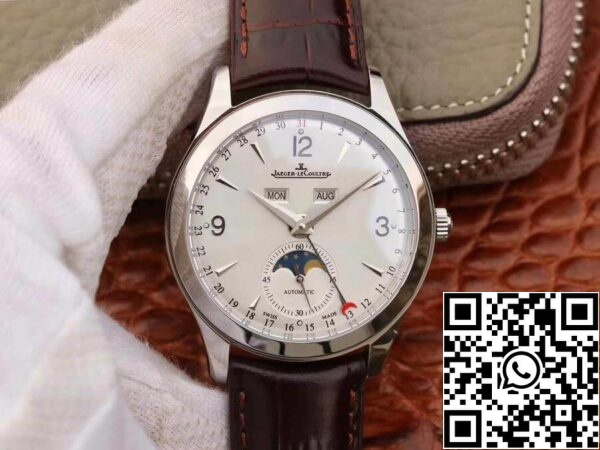 Jaeger LeCoultre Master Calendar 1558420 OM tovarne 1 1 Best Edition švicarski ETA866 White dial ZDA replika Watch 1644 Jaeger-LeCoultre Master Calendar 1558420 OM tovarne 1: 1 Best Edition švicarski ETA866 White dial