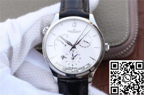 Jaeger LeCoultre Master Geographic 1428421 1:1 Best Edition Swiss ETA939A 1 Silver Dial US Replica Watch 4557 Jaeger-LeCoultre Master Geographic 1428421 1:1 Best Edition Swiss ETA939A/1 Silver Dial