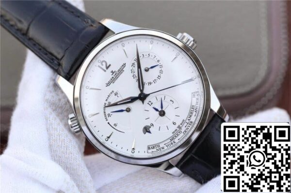 Jaeger LeCoultre Master Geographic 1428421 1 1 Най-доброто издание швейцарски ETA939A 1 сребърен циферблат САЩ реплика часовник 9095 Jaeger-LeCoultre Master Geographic 1428421 1: 1 Най-доброто издание швейцарски ETA939A/1 сребърен циферблат