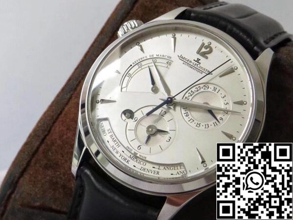 Jaeger LeCoultre Master Geographic Q1428421 1 1 Best Edition ZF Factory Silver Dial Swiss 939A 1 US Replica Klocka 9753 Jaeger-LeCoultre Master Geographic Q1428421 1:1 Best Edition ZF Factory Silver Dial Swiss 939A/1