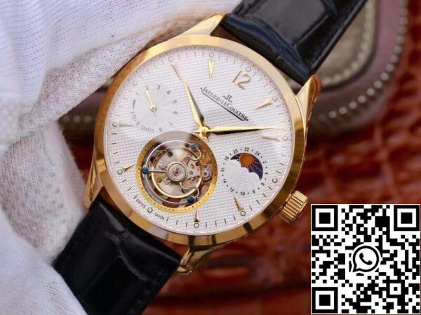 Jaeger LeCoultre Master Grande Tourbillon Механични часовници 1 1 Най-доброто издание швейцарски Tourbillon 18K злато бял циферблат САЩ реплика часовник 5502 Jaeger-LeCoultre Master Grande Tourbillon Механични часовници 1: 1 Най-доброто издание швейцарски Tourbillon 18K злато бял циферблат