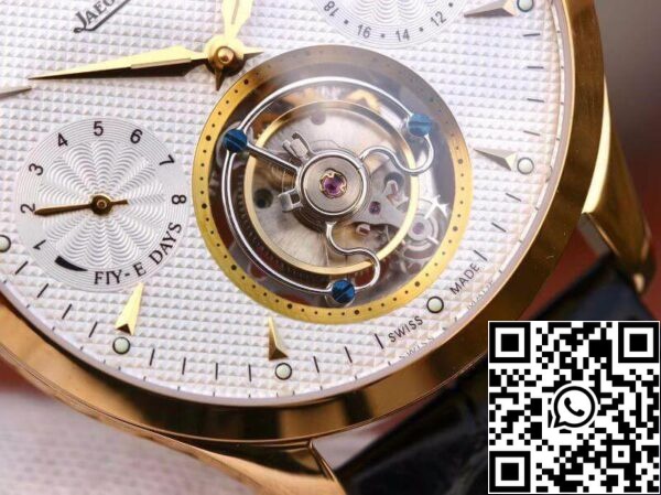 Jaeger LeCoultre Master Grande Tourbillon Механични часовници 1 1 Най-доброто издание швейцарски турбийон 18K злато бял циферблат САЩ реплика часовник 6962 Jaeger-LeCoultre Master Grande Tourbillon Механични часовници 1: 1 Най-доброто издание швейцарски турбийон 18K злато бял циферблат