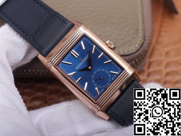 Jaeger LeCoultre Reverso Flip 1 1 Best Edition MG Factory Blue Dial Swiss ETA854A 2 US Replica Watch 1796 Jaeger LeCoultre Reverso Flip 1:1 Best Edition MG Factory Blue Dial Swiss ETA854A/2