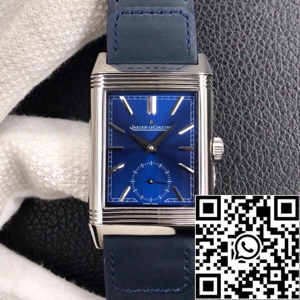 Jaeger LeCoultre Reverso Flip 1 1 Melhor Edição MG Factory Aço Inoxidável Mostrador Azul EUA Réplica Relógio 9807 Jaeger LeCoultre Reverso Flip 1:1 Melhor Edição MG Factory Aço Inoxidável Mostrador Azul