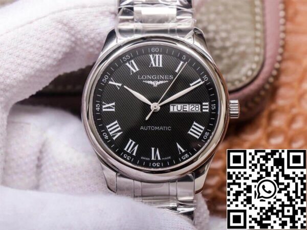 Longines Master Collection L2 755 4 51 6 1 1 Best Edition KY gyári fekete számlap amerikai Replica óra 6319 Longines Master Collection L2.755.4.51.6 1:1 Best Edition KY gyári fekete számlapos