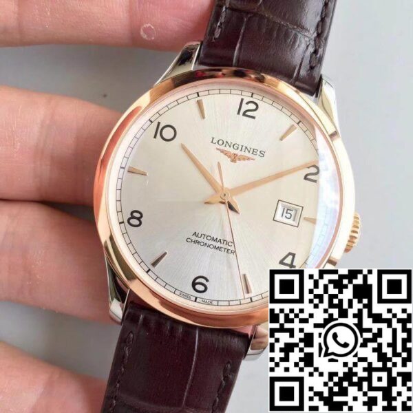 Longines Record L2 820 4 76 2 1 1 Melhor Edição Suíça ETA2892 18K Rosegold Silver Dial US Replica Watch 287 Longines Record L2.820.4.76.2 1:1 Melhor Edição Suíça ETA2892 18K Rosegold Silver Dial