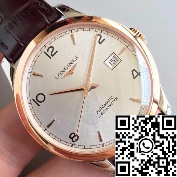 Longines Record L2 820 4 76 2 1 1 Cea mai bună ediție elvețiană ETA2892 18K Rosegold Silver Dial US Replica Watch 846 Longines Record L2.820.4.76.2 1:1 Cea mai bună ediție elvețiană ETA2892 18K Rosegold Silver Dial