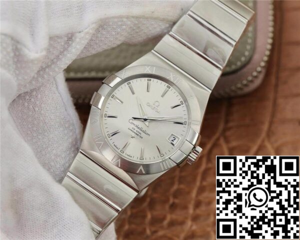 Omega Constellation 123 10 38 21 02 001 1 1 Melhor Edição VS Fábrica Mostrador Branco Prateado US Réplica Relógio 9646 Omega Constellation 123.10.38.21.02.001 1:1 Melhor Edição VS Fábrica Mostrador Branco Prateado