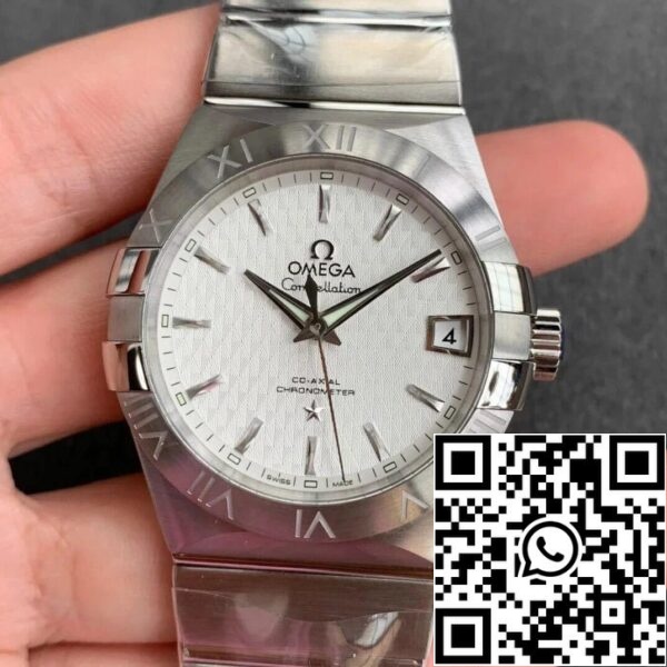 Omega Constellation 123 10 38 21 02 004 1 1 Cea mai bună ediție VS Factory Silvery White Dial US Replica Watch 4785 Omega Constellation 123.10.38.21.02.004 1:1 Cea mai bună ediție VS Factory Silvery White Dial