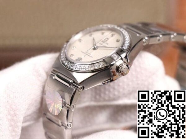 Omega Constellation 131 15 29 20 52 001 1 1 Best Edition 3S Factory V5 ezüst gyémánt lünetta US Replica Watch 2664 Omega Constellation 131.15.29.20.52.001 1:1 Best Edition 3S Factory V5 ezüst gyémánt lünettával