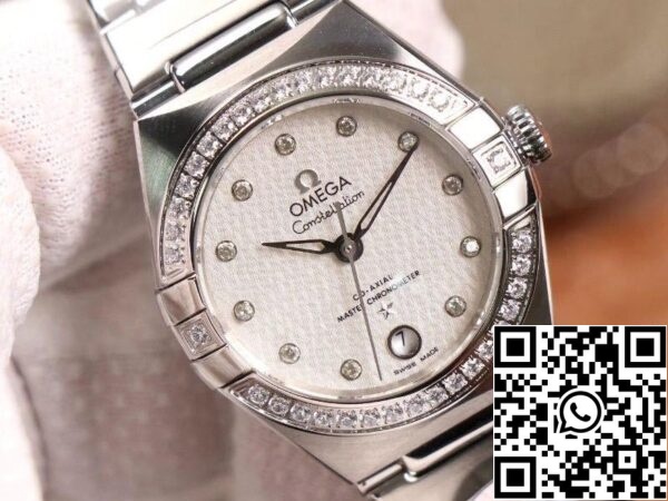 Omega Constellation 131 15 29 20 52 001 1 1 Best Edition 3S Factory V5 Silver Diamond Bezel US Replica óra 6894 Omega Constellation 131.15.29.20.52.001 1:1 Best Edition 3S Factory V5 Silver Diamond Bezel