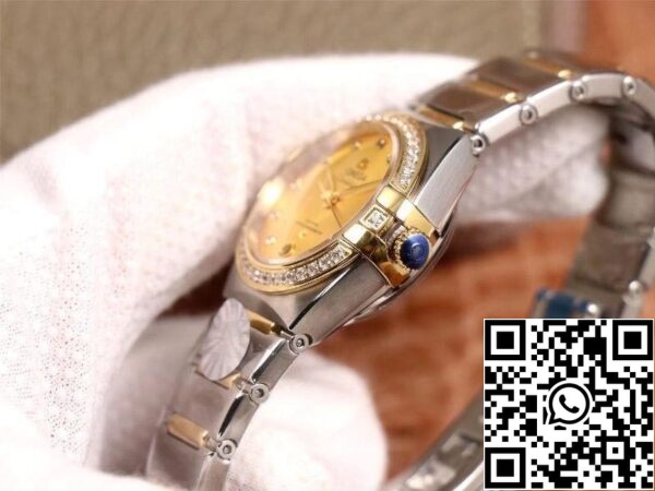 Omega Constellation 131 25 29 20 58 001 1 1 Best Edition 3S Factory V5 Yellow Gold Diamond Bezel Swiss NH05 US Replica Klocka 5645 Omega Constellation 131.25.29.20.58.001 1:1 Best Edition 3S Factory V5 Yellow Gold Diamond Bezel Swiss NH05