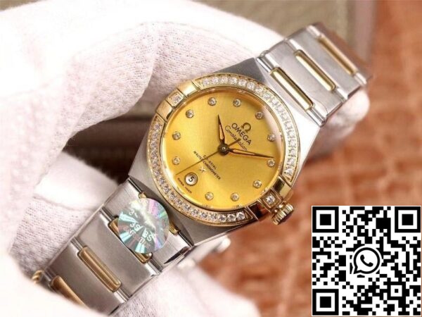 Omega Constellation 131 25 29 20 58 001 1 1 Best Edition 3S Factory V5 sárga arany gyémánt lünetta svájci NH05 US Replica Watch 7117 Omega Constellation 131.25.29.20.58.001 1:1 Best Edition 3S Factory V5 sárga arany gyémánt lünetta svájci NH05