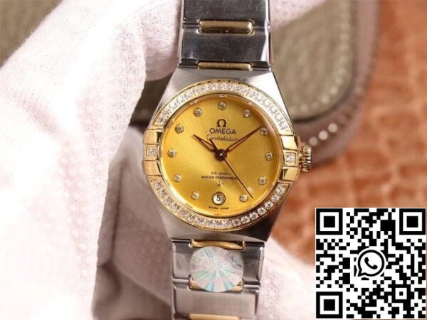 Omega Constellation 131 25 29 20 58 001 1 1 Best Edition 3S Factory V5 sárga arany gyémánt lünetta svájci NH05 US Replica Watch 97 Omega Constellation 131.25.29.20.58.001 1:1 Best Edition 3S Factory V5 sárga arany gyémánt lünetta svájci NH05