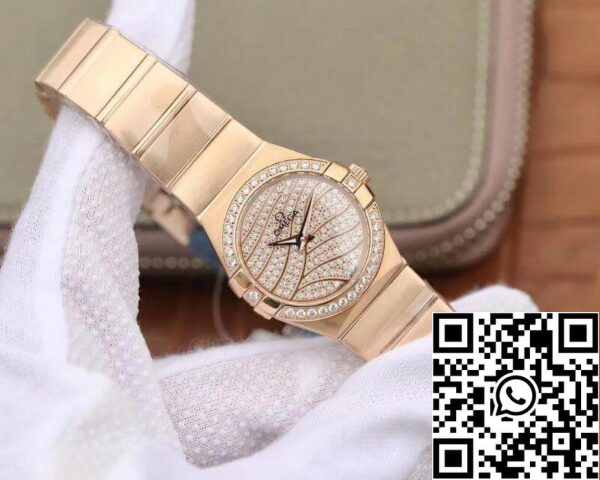 Omega Constellation 27mm Quartz Senhoras 18K Rosegold TW Factory 1 1 Melhor Edição Swiss Eta Quartz 1376 US Réplica Relógio 2344 Omega Constellation 27mm Quartz Senhoras 18K Rosegold TW Factory 1:1 Melhor Edição Swiss Eta Quartz 1376