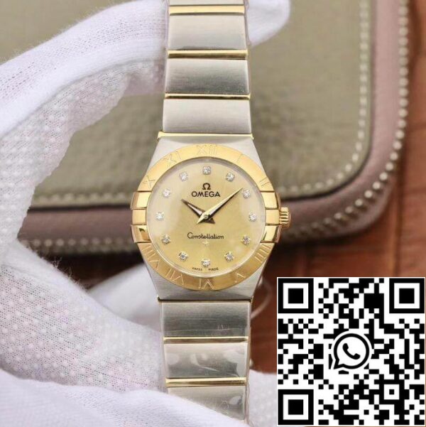 Omega Constellation 27mm Quartz Ladies TW Factory 1 1 najboljša izdaja švicarski Eta Quartz 1376 Gold Dial ZDA replika Watch 1377 Omega Constellation 27mm Quartz Ladies TW Factory 1: 1 najboljša izdaja švicarski Eta Quartz 1376 Gold Dial