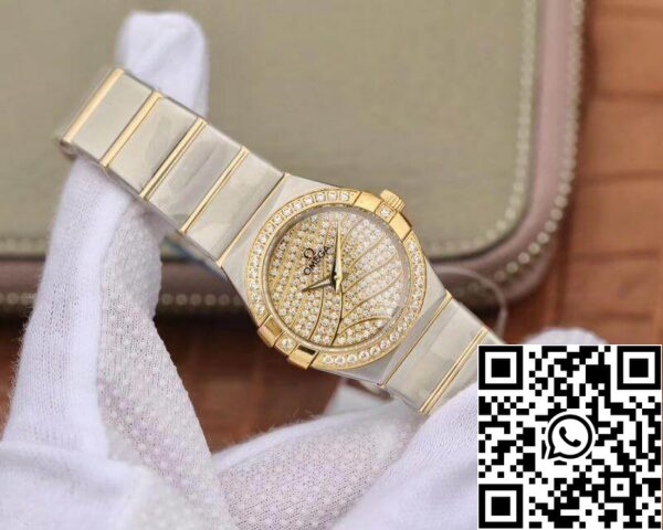 Omega Constellation Quartz Ladies 18K Yellow Gold Diamond Dial TW Factory 1 1 Best Edition Swiss Eta Quartz 1376 US Replica Watch 5124 Omega Constellation Quartz Ladies 18K Yellow Gold Diamond Dial TW Factory 1:1 Best Edition Swiss Eta Quartz 1376